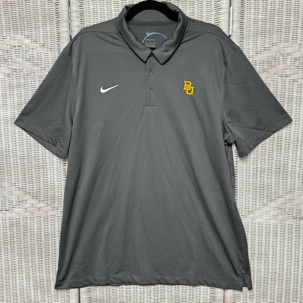 NWT Nike Baylor University Polo Mens XL - Kinder's Texas Bowl Game FBS - Gray